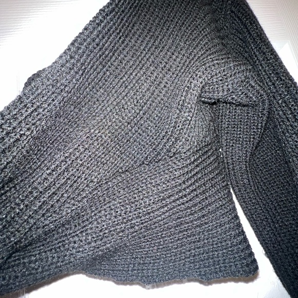 Black Knit Off the Shoulder Top - Picture 2 of 3